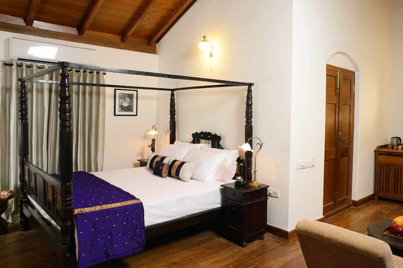 Bedroom of the residence SVATMA in Thanjavur in India