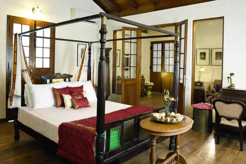 Bedroom of the residence SVATMA in Thanjavur in India