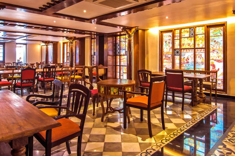 Restaurant of the SVATMA in Thanjavur in India