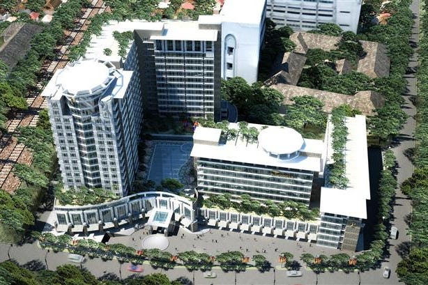 View of the Grand Royal Panghegar Hotel in Bandung in Indonesia