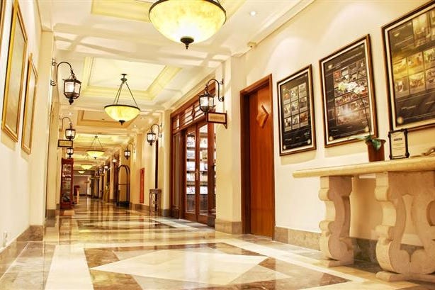Hall of the Melia Purosani in Jogjakarta in Indonesia