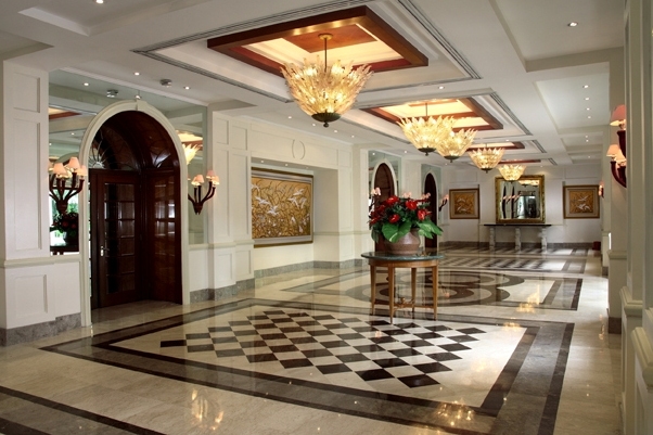 Hall of the Melia Purosani in Jogjakarta in Indonesia
