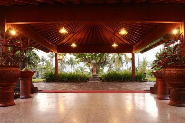 External view of the Manohara Resort in Magelang in Indonesia
