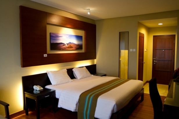 Bedroom of the Java Banana Hotel on the Mount Bromo in Indonesia