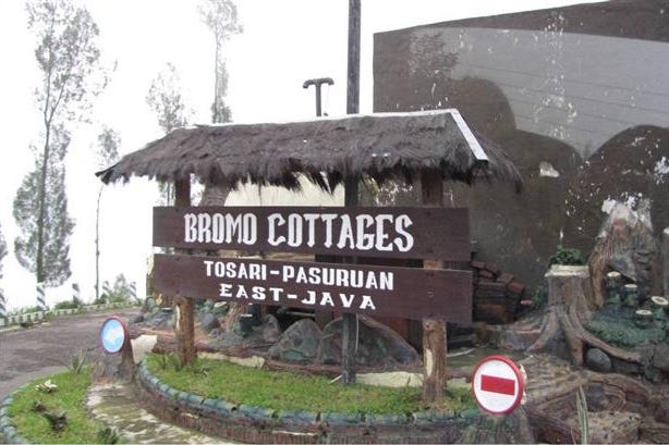 Entrance of the Bromo Cottage in Indonesia