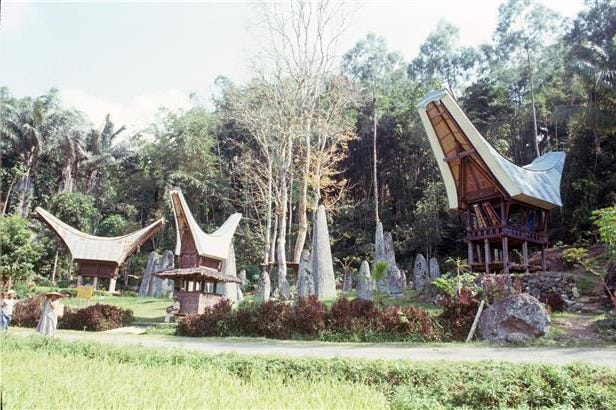 Typical village in Tana Toraja in Indonesia