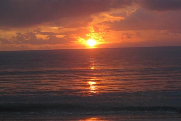 Sunset over the sea in Ujung Pandang in Indonesia