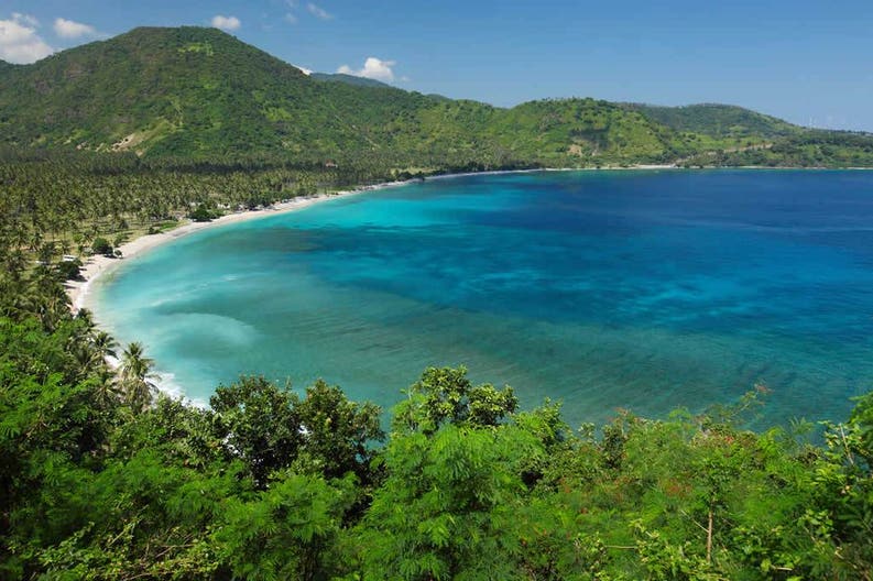 Vista dell'isola di Lombok in Indonesia