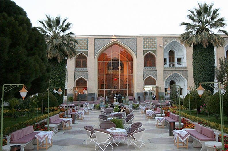 External view of the of the Abbasi Hotel in Isfahan 