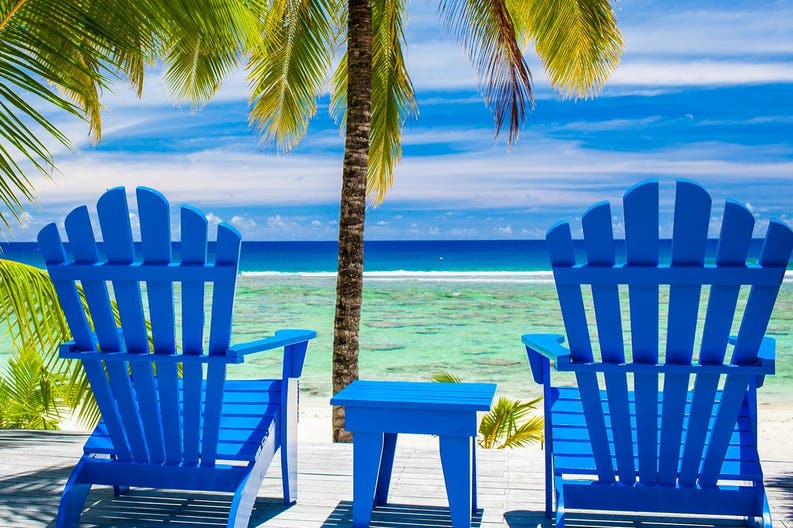 Cook islands chairs on the beach