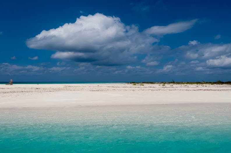 White sandy beach and crystal-clear sea in Turks and Caicos Islands