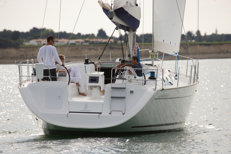 Sailing boat Cyclades 50 in the sea of the Aeolian archieplago