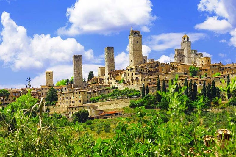 Panorama di San Giminiano in Italia