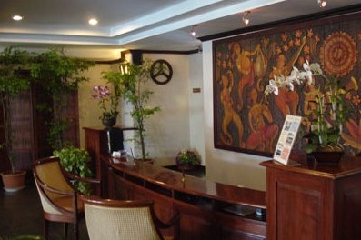 Reception del Lao Orchid Hotel a Vientiane nel Laos