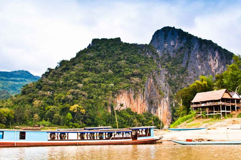 Boasts of firshermen in Laos