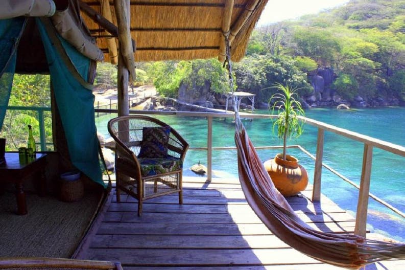 Terrace of a villag in Mumbo Island in Cape Maclear