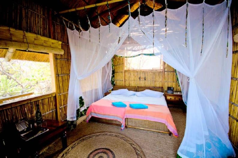 Bedroom of Mumbo Island in Cape Maclear