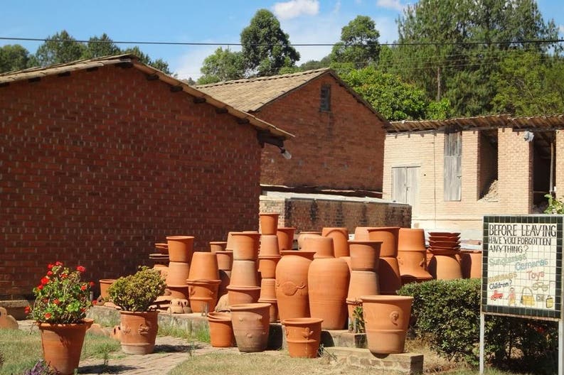 External view of Dedza Pottery Lodge in Malawi