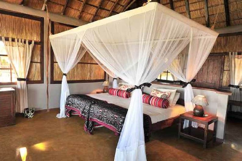 Bedroom of the Kafunta River Lodge in Zambia