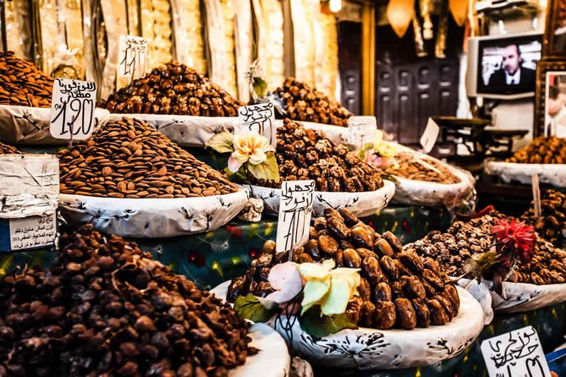 Prodotti in un mercato in Marocoo