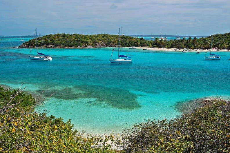 Crystalclear sea of Tobago Cays in the Lesser Antilles in the Caribbean Sea