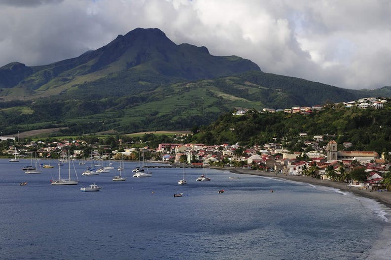 View of the port of Martinique in the Caribbean