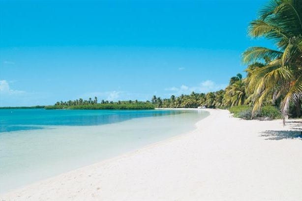 White sandy beach of Cancun in Mexico