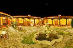 The courtyard of the  Diego de Mazariego hotel in San Cristobal de Las Casas 