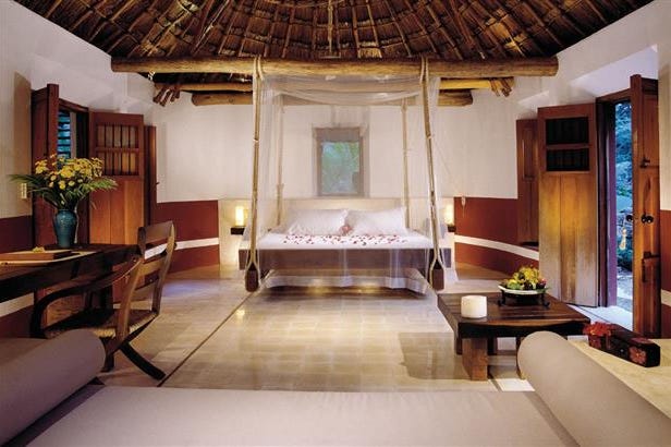 Bedroom of the Hacienda San Josè Cholul in Mexico