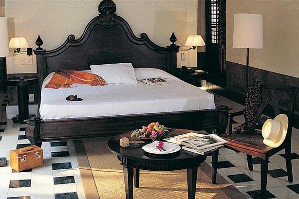 Bedroom of the Hacienda Uayamon in Mexico