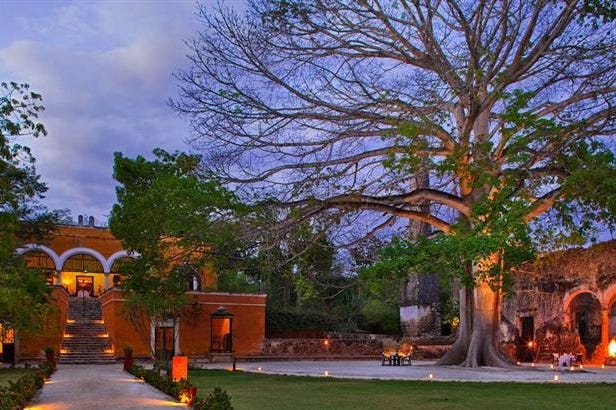 Garden of the Hacienda Uayamon in Mexico