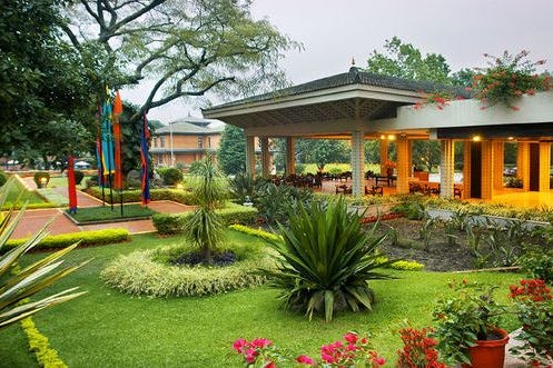 Garden of the hotel Crowne Plaza Kathmandu in Nepal