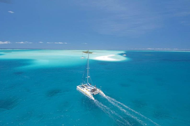 Sailing boat Hélia 44 on the sea