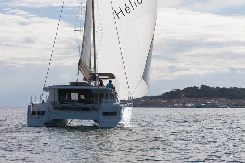 Sailing boat Hélia 44 on the sea