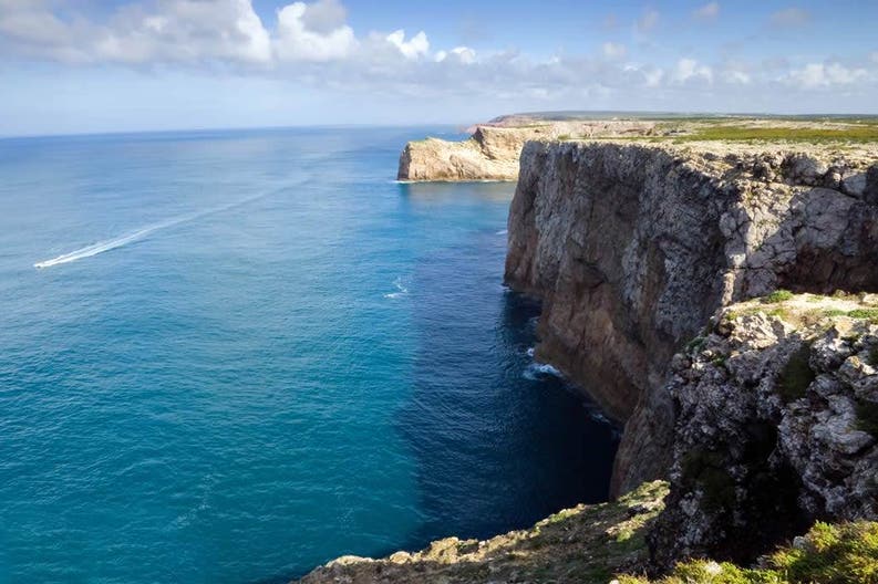 view of the amazing Sagres coast in Portugal