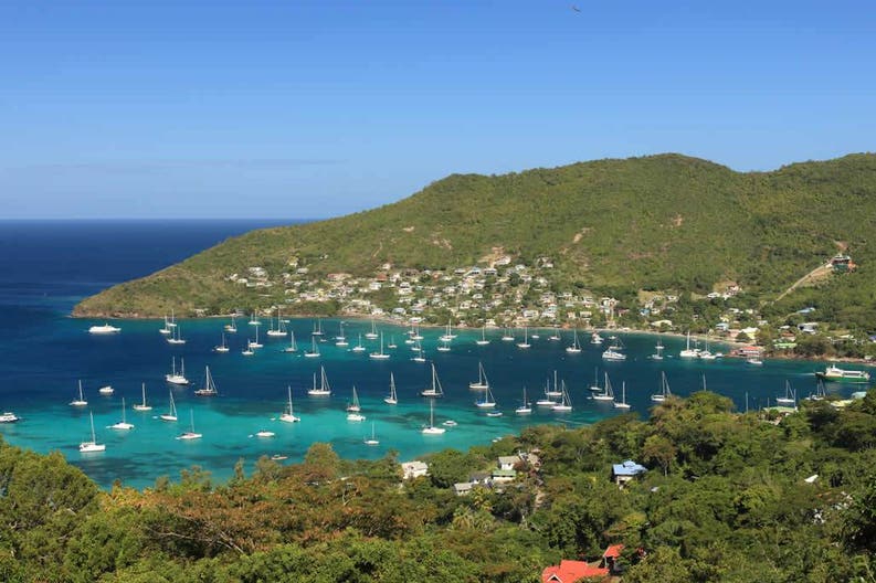 Veduta aerea di Saint Vincent e Grenadine