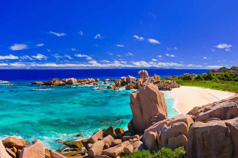 Seychelles beach White beach at the Seychelles