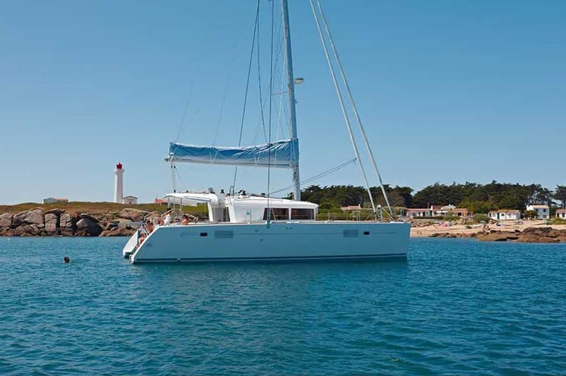 Lagoon 450 over the sea