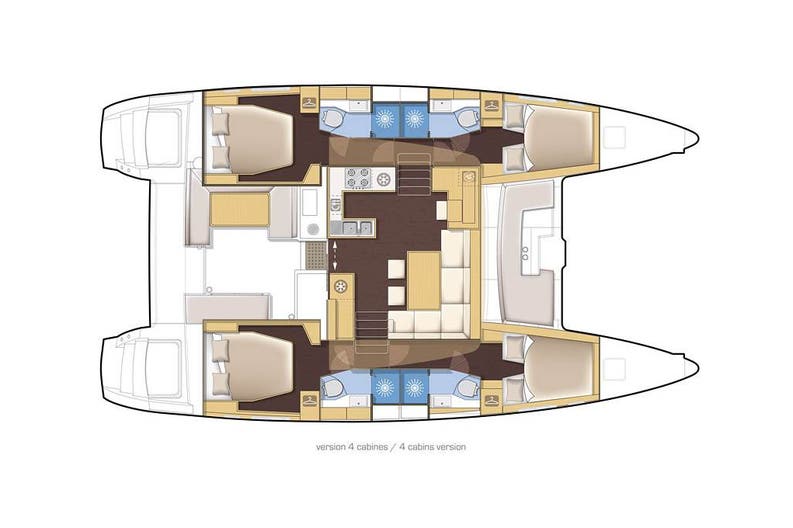 Layout of the boat Lagoon 450