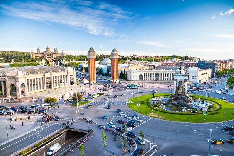 View of the city of Barcelona in Spain