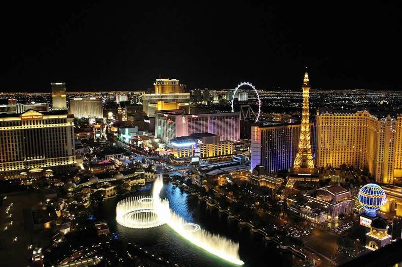 View of the city of Las Vegas in the USA