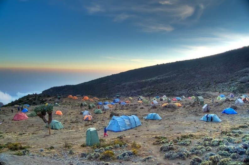 Paesaggio del Barranco Camp sul Kilimangiaro in Tanzania