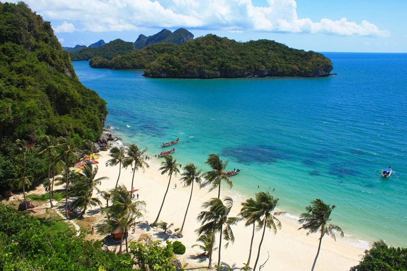 View of the crystal-clear Andaman Sea in Thailand