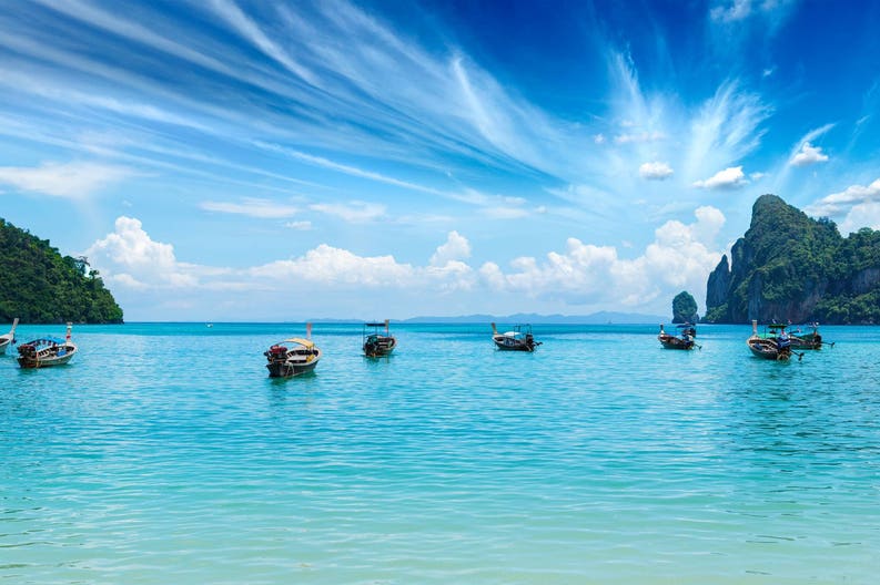 View of the crystal-clear Andaman Sea in Thailand