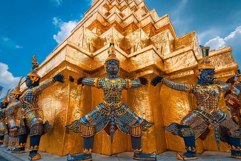 Giant at Emerald Buddha in Bangkok in Thailand