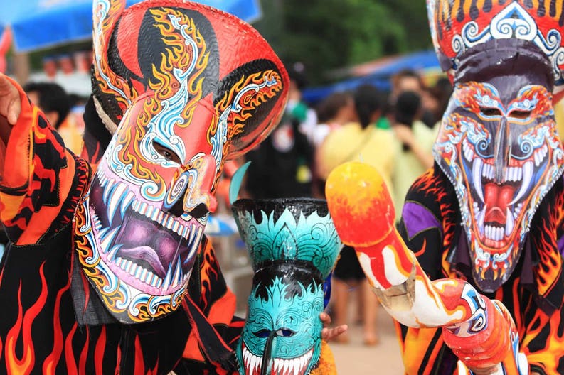 Festival masks in Thailand