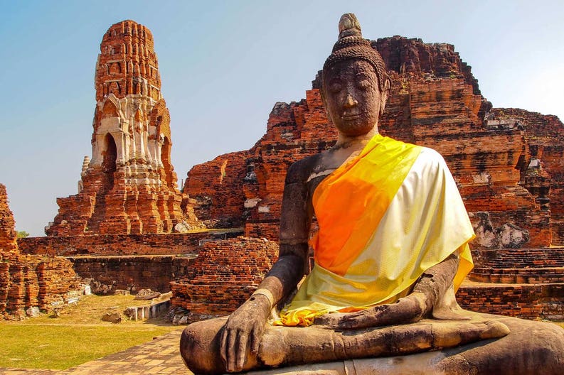 Old temple of Ayuthaya in Thailand
