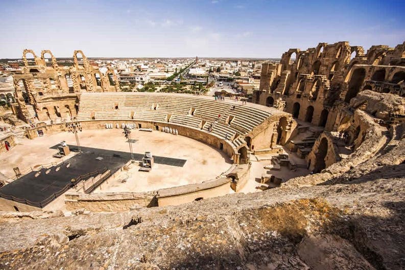 Le rovine del Colosseo in Tunisia