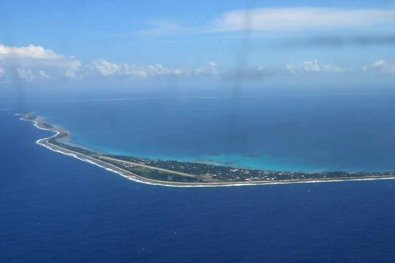 View from above of Tuvalu island