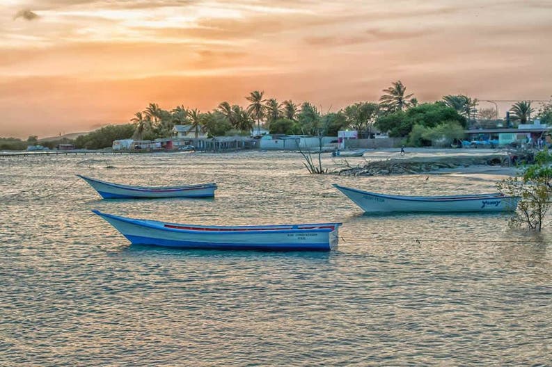Bay with boats in Venezuela